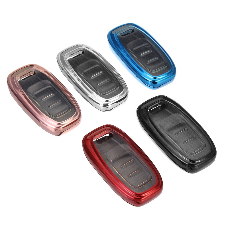 2 IN 1 TPU Remote Key Cover Fob With Protective Film For Audi A3 A4 A5 A6 S4 S5