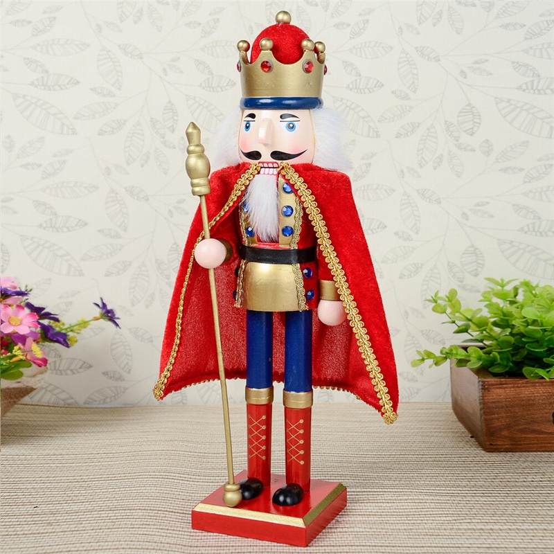 38cm Nutcracker Puppet Christmas Ornaments Desktop Decorations Cartoons Drawing Walnuts Soldiers Band Dolls Nutcracker Miniatures