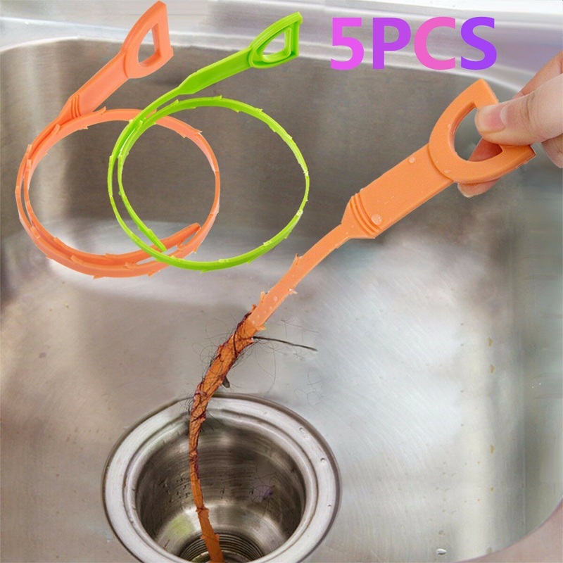 5pcs Honana Plastic Sink Drain Dredge Pipeline Hook Hair Cleaning Tool Kitchen Cleaning Supplies