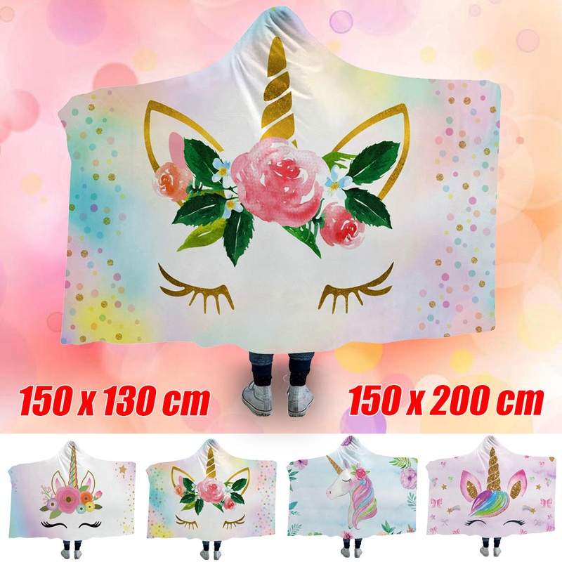 Hooded Blankets Throw Winter Warm Wearable Bejirog Plush Thick Nap Wrap Soft Mat