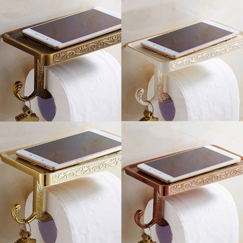 Roll Stand Wall Mounted 4 Colors Vintage Bathroom Toilet Paper Holder Tissue Wall Mounted