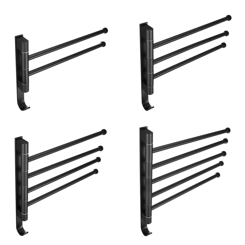 Wall-Mounted Stainless Steel Towel Rack Rotating Bar Bathroom Kitchen Storage