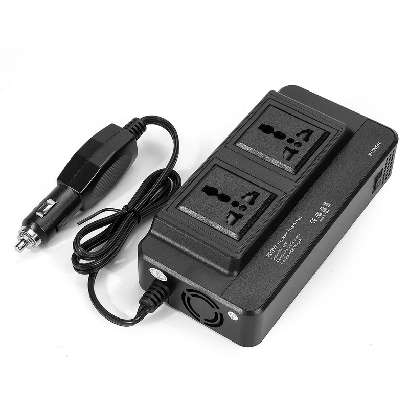 200W Power Inverter DC12V to 220V Car Converter Charger Adapter