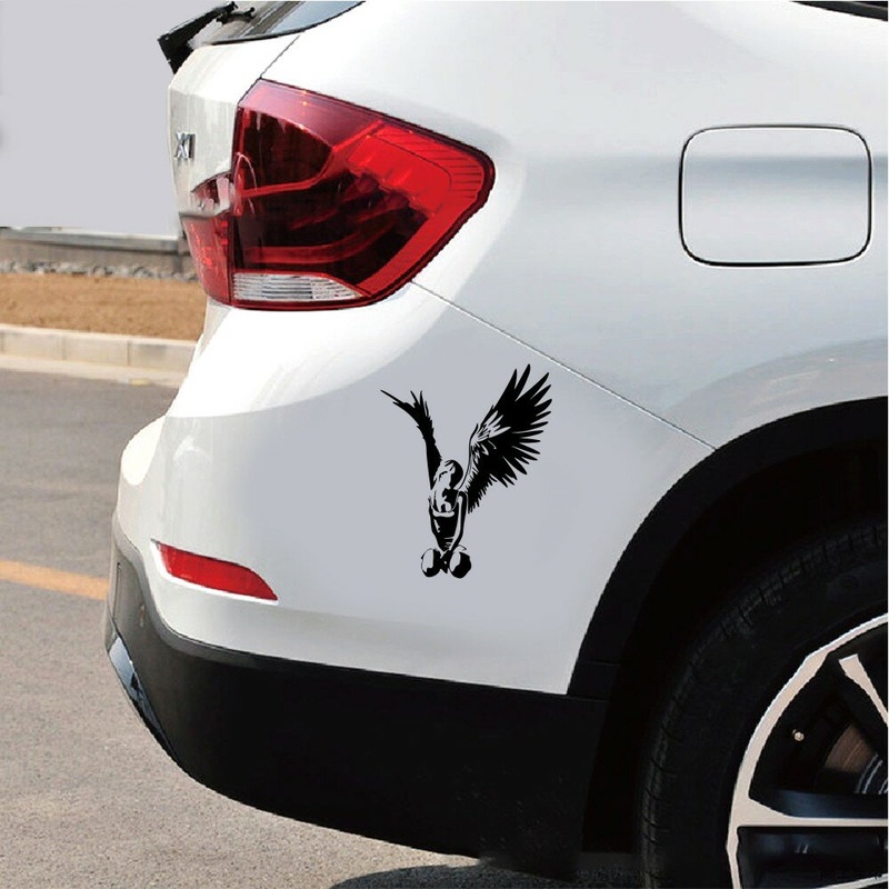 2PCS Beautiful Elegant Angel Car Sticker High Quality Covering The Body Decal Black 20*16cm