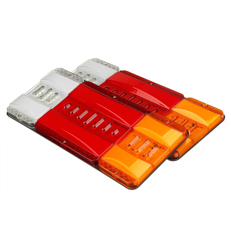 2x 24V Truck Trailer Rear Flowing Taillight Waterproof Brake Turn Signal Lamp Tail Light
