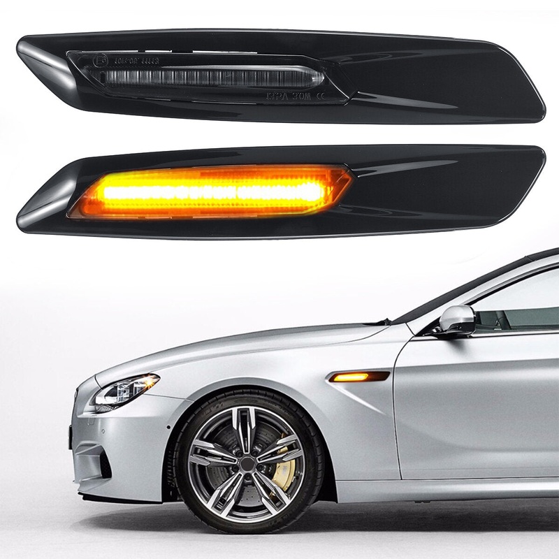 2X LED Fender Side Marker Light Turn Signal For BMW E81 E82 E88 E90 E91