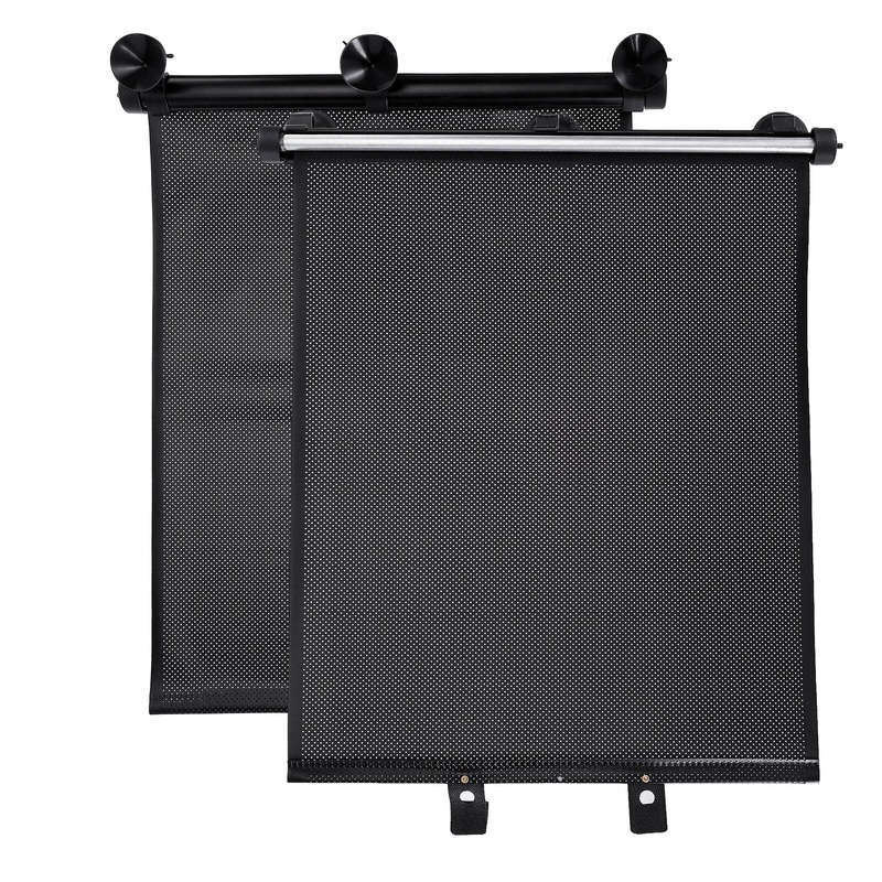 CAMTOA Winsall Auto Sun Shade – Car Sun Shade with 2Pcs Roller Sun Shade for Car Window, Retractable Car Sun Shade for Block Sun Glare and Heat