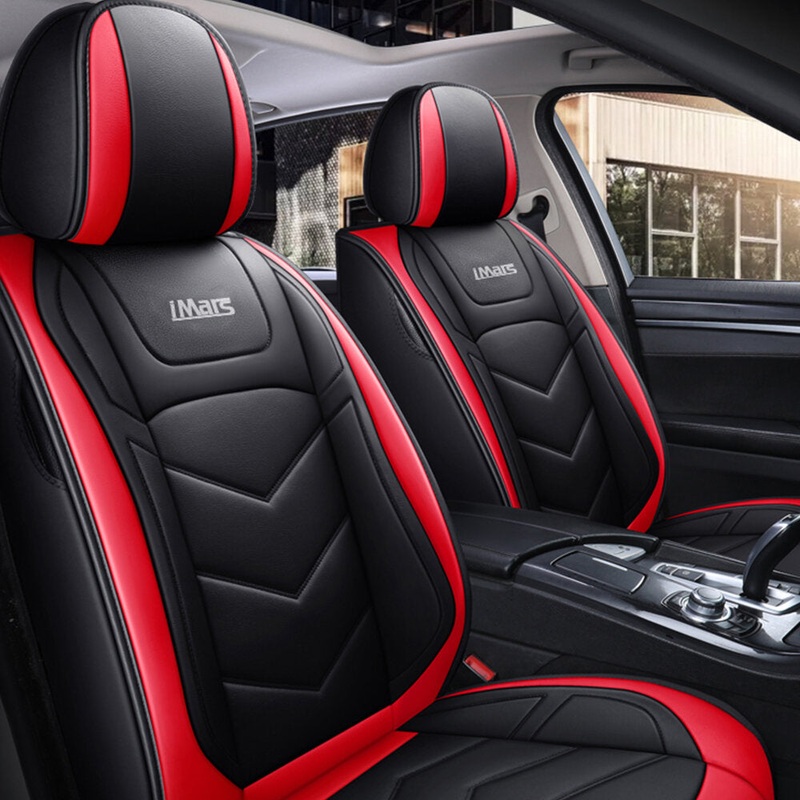 iMars SC4 Universal Car Front Seat Mat Covers PU Leather Breathable Cushion Pad 360 Full Protection