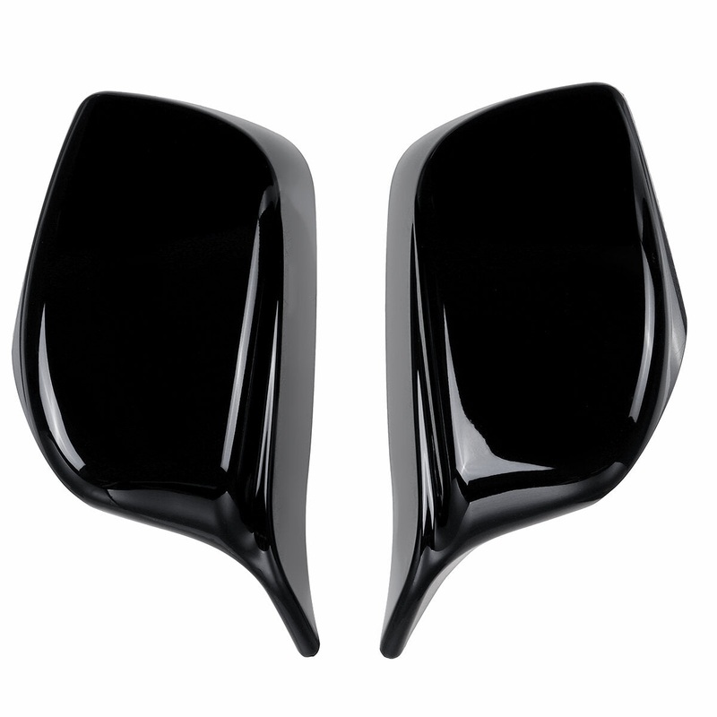 2X M Style Rear Wing Mirror Cover Cap Glossy Black For BMW E60 E61 2003-2008