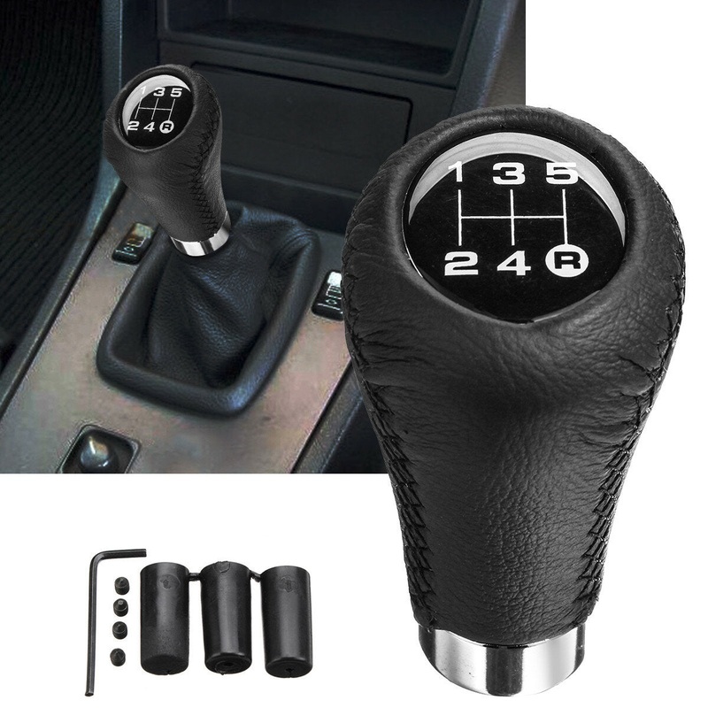 5 Speed Car Leather Shift Knob Manual Gear Stick Shift Shifter Lever Universal