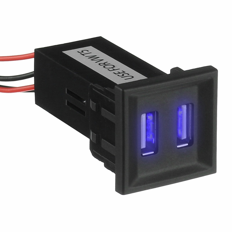 Dual USB Phone Charger Dash Blank Switch For VW T5 Transporter 2003-2009