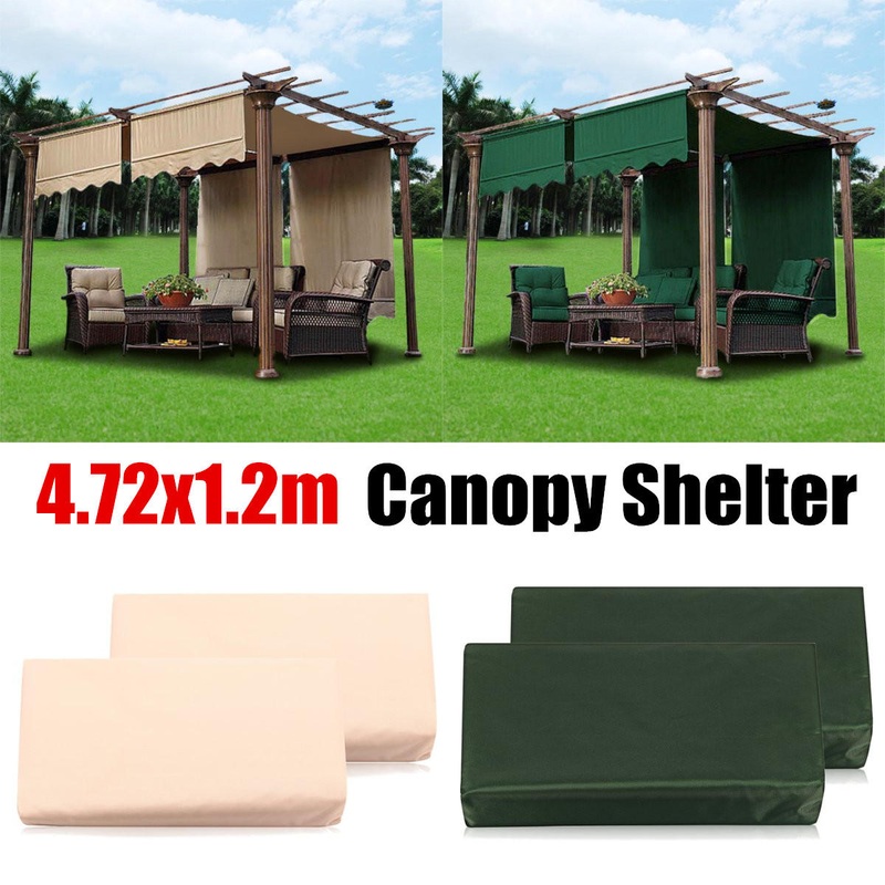 2Pcs 4.72X1.2m Sun Shade Pergola Canopy Outdoor Cover Garden Patio Umbrella Shelter