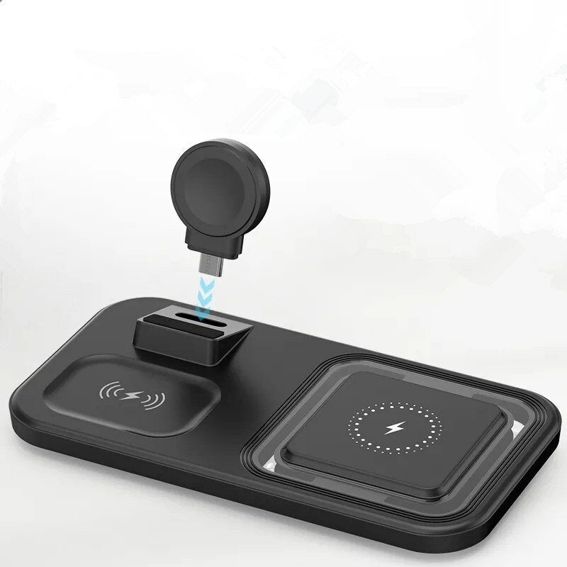 Bakeey 3 in 1 15W Wireless Charger Desktop Stand Holder Fast Charging Foldable Bedside Universal Wireless Charger for iPhone 14 Pro Max for Apple Watch for Earphone
