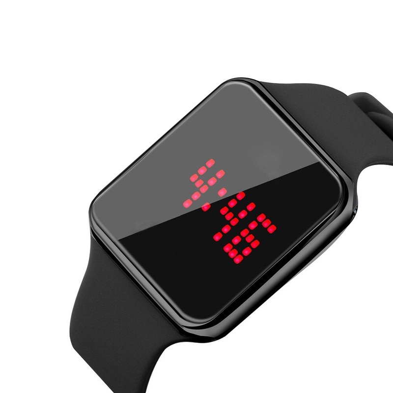 SENORS SN145 Dynamic LED Screen Alarm Calendar 12/24 Hour Luminous Waterproof  Silicone Strap Digital Watch