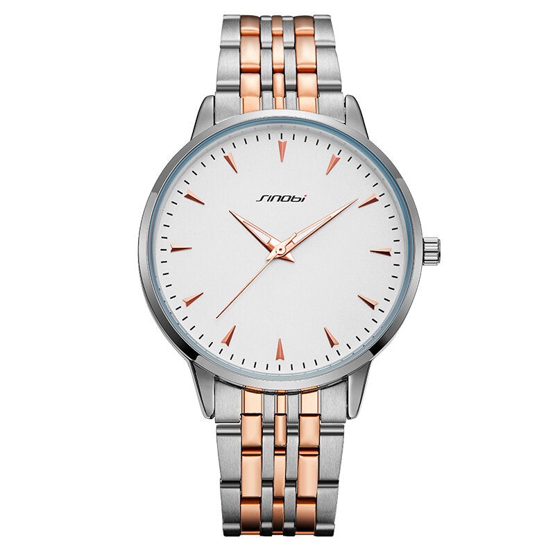 SINOBI 9823 Simple Dial Fashion Business Style Men Full Steel Watch Waterproof Quartz Watch