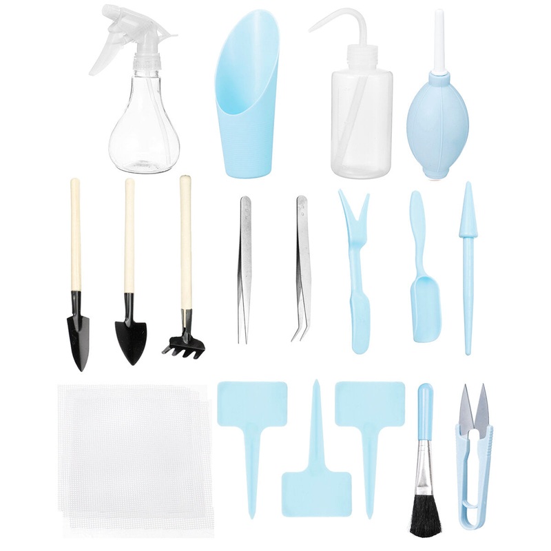 16 Pcs Gardening Tool Miniature Set Hand Transplanting Succulent Planting Bottles Pliers Kits