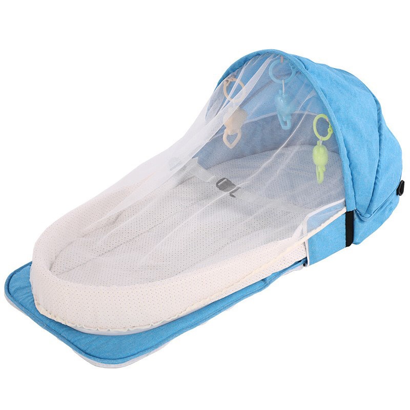 2 IN 1 Foldable Portable Baby Bed & Backpack Baby Crib Nursery Travel Cot Mosquito