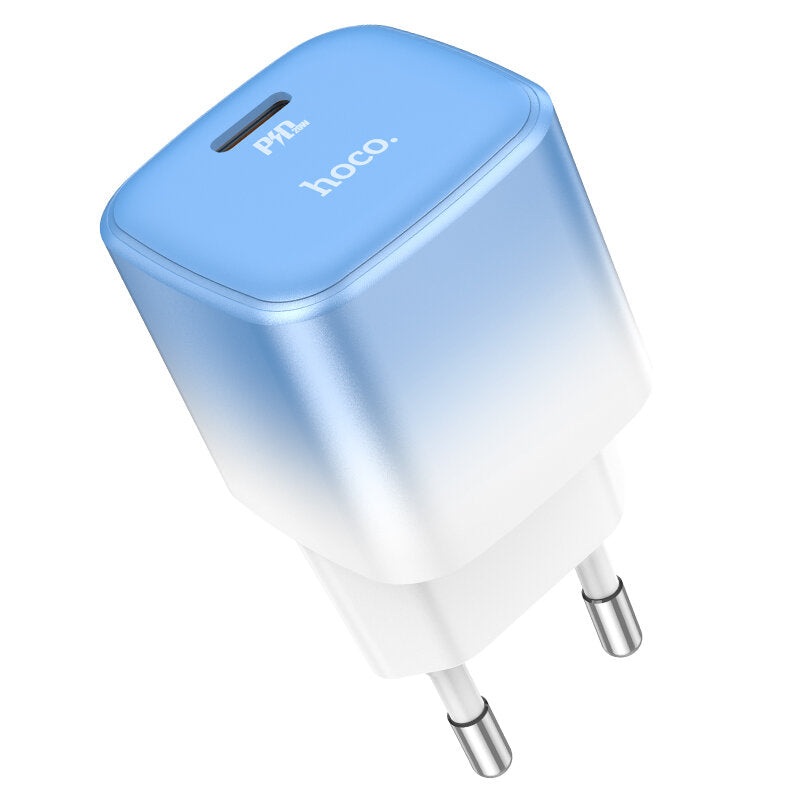 HOCO C101A PD 20W Single Port Type-C Fast Charging Wall Charger Adapter EU Plug For iPhone 11 12 13 14 14 Plus 14 Pro Max For Samsung Galaxy S22 S22 Ultra Galaxy Z Flip 4 For Xiaomi Mi 12T Redmi Note 12 Huawei P50