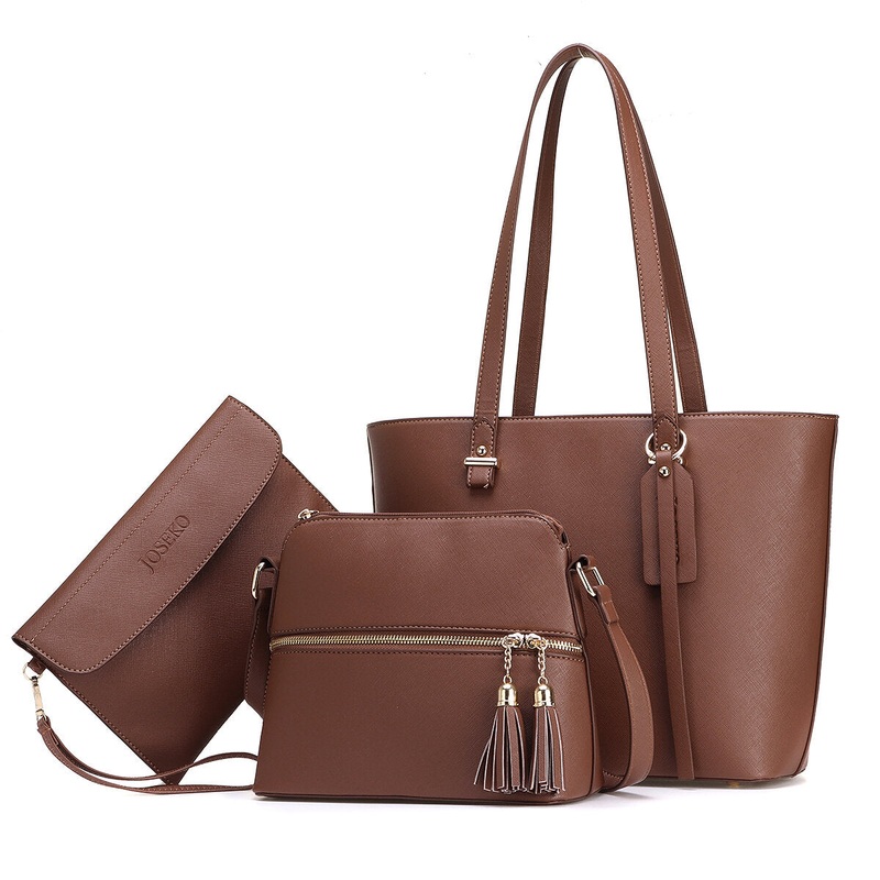 JOSEKO Fashion 3-IN-1 Large Capacity Women Shoulder Bag Crossbody Messenger Bag Handbag Tote Bags