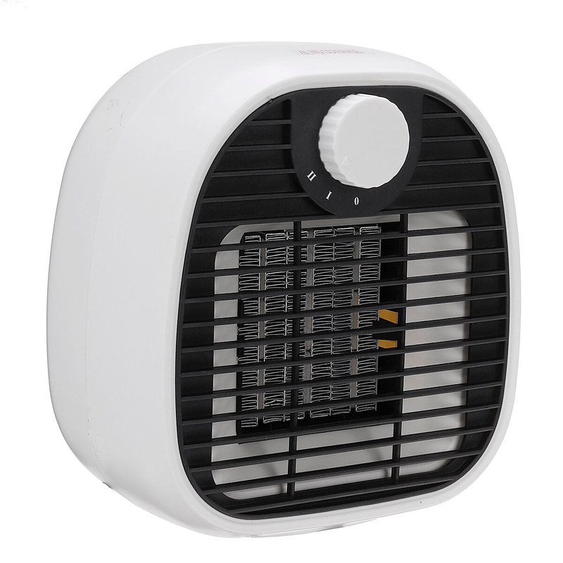 Mini Desktop Electric Space Heater 2 Gear PTC Heating Low Noise Warm Air Blower for Home Office