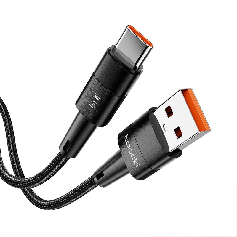 Toocki 66W USB-A to Type-C Cable QC4.0 Fast Charging Data Transmission Copper Core Line 1M/2M Long for Xiaomi Mi13 for Huawei Mate 50 for Samsung Galaxy Z Fold4 for OPPO Reno8