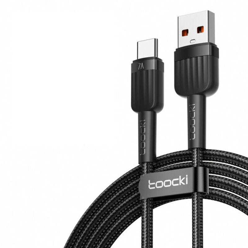 Toocki 7A USB-A to Type-C Cable Fast Charging Data Transmission Tinned Copper Core Line 1M/2M Long For Huawei Mate 50 for Xiaomi Mi 13 for Samsung Galaxy Z Fold 2