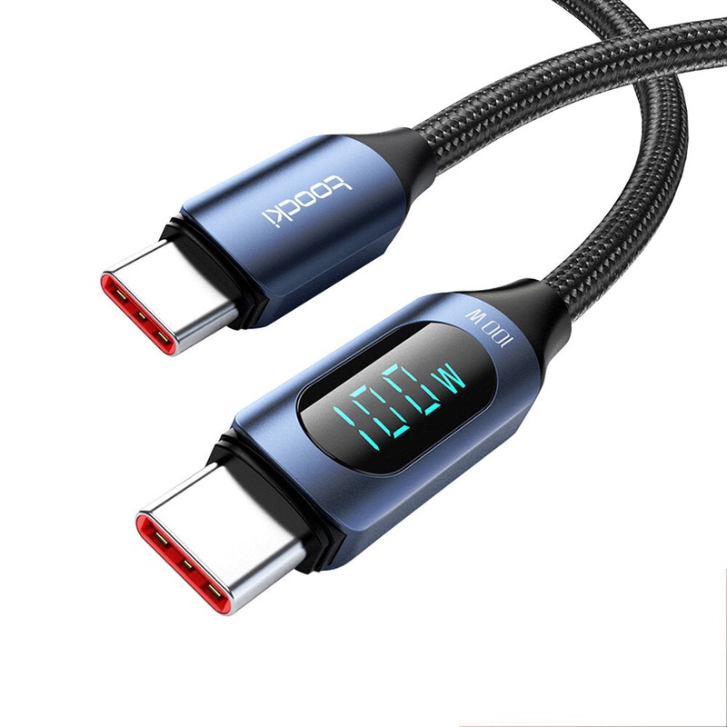 Toocki PD100W Type-C to Type-C Cable Fast Charging Data Transmission Tinned Copper Core Line 1M/2M Long for Xiaomi Mi13 for Huawei Mate 50 for Samsung Galaxy Note 20 for OPPO Reno8
