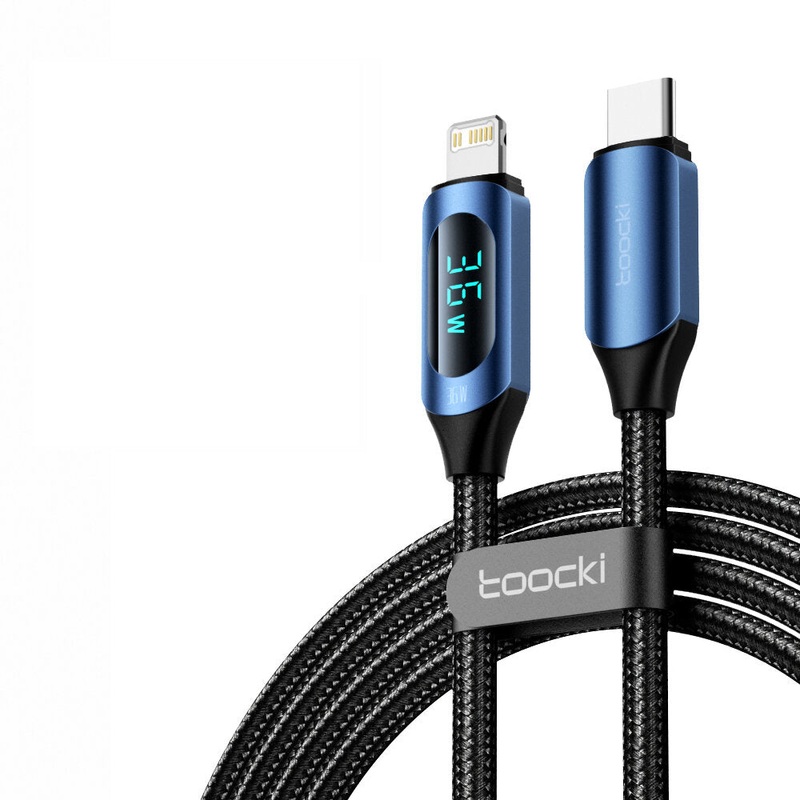 Toocki TQ-X03 PD36W Type-C to iP Cable Fast Charging Data Transmission Tinned Copper Core Line 1M/2M Long for iPhone14 Pro Max 14 Pro 14 13 12