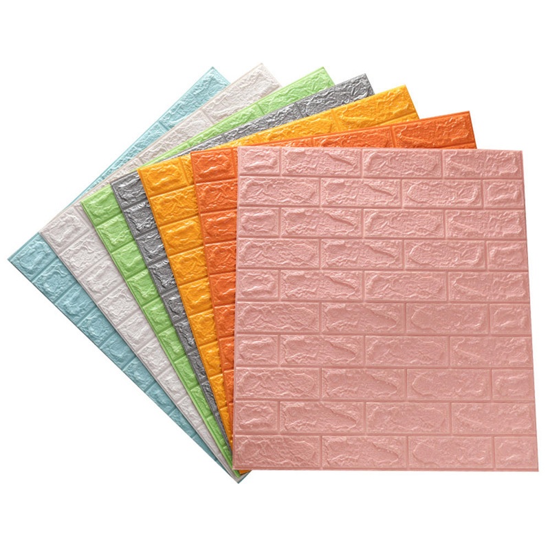 12Pcs/Set 3D Brick Wall Sticker Self-adhesive Panel Decal Waterproof PE Foam Wallpaper for TV Walls Sofa Background Wall Decor