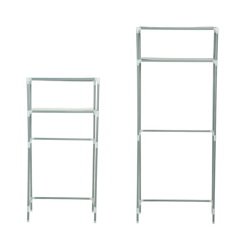 2-Tier Bathroom Storage Shelf Above Washing Machine Toilet Floor-standing Rack