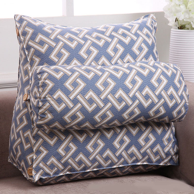 Pillow Triangle Cushion Plain Large Pillow Cotton Linen Backrest Tournure For Office Chair Home