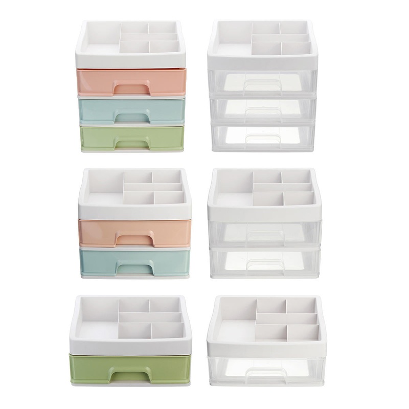 Plastic Makeup Holder Box Storage Desktop Container Cosmetic  Jewelry Container Table Organizer