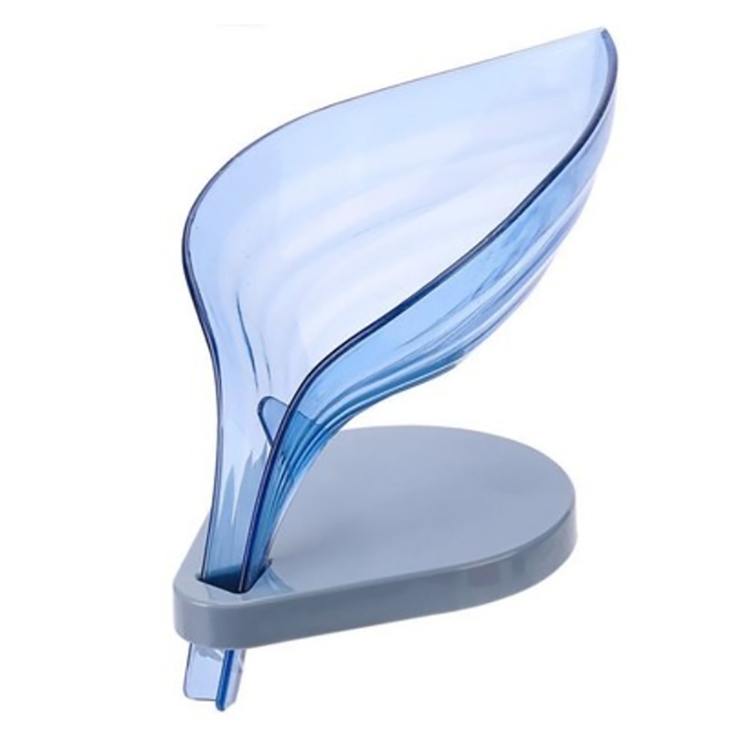 Quick-drying Leaf Shape Self Draining Soap Holder Box With Suction Cup For Shower Bathroom Kitchen Sink