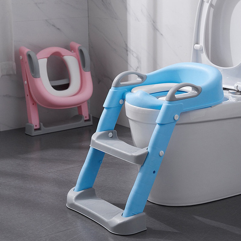 Toddler Toilet Soft Chair Potty Training Seat with Step Stool Ladder Step Up Training Small Household Chair Supplies
