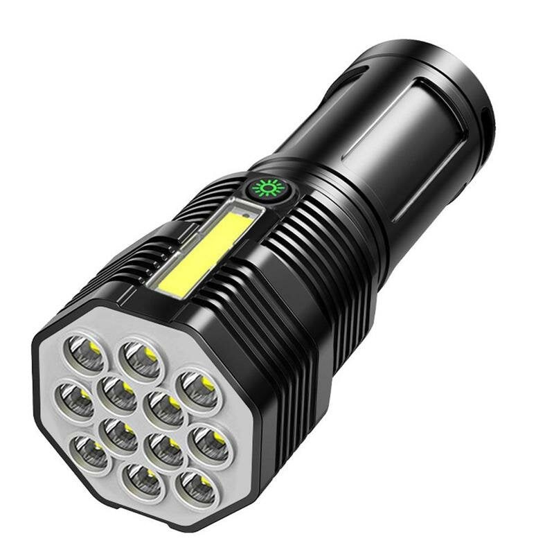 12LED Ultrabright Outdoor Home Portable LED Flashlight USB Charging Super Light Tactical Torch Emergency Bright Work Lamp Desk Light