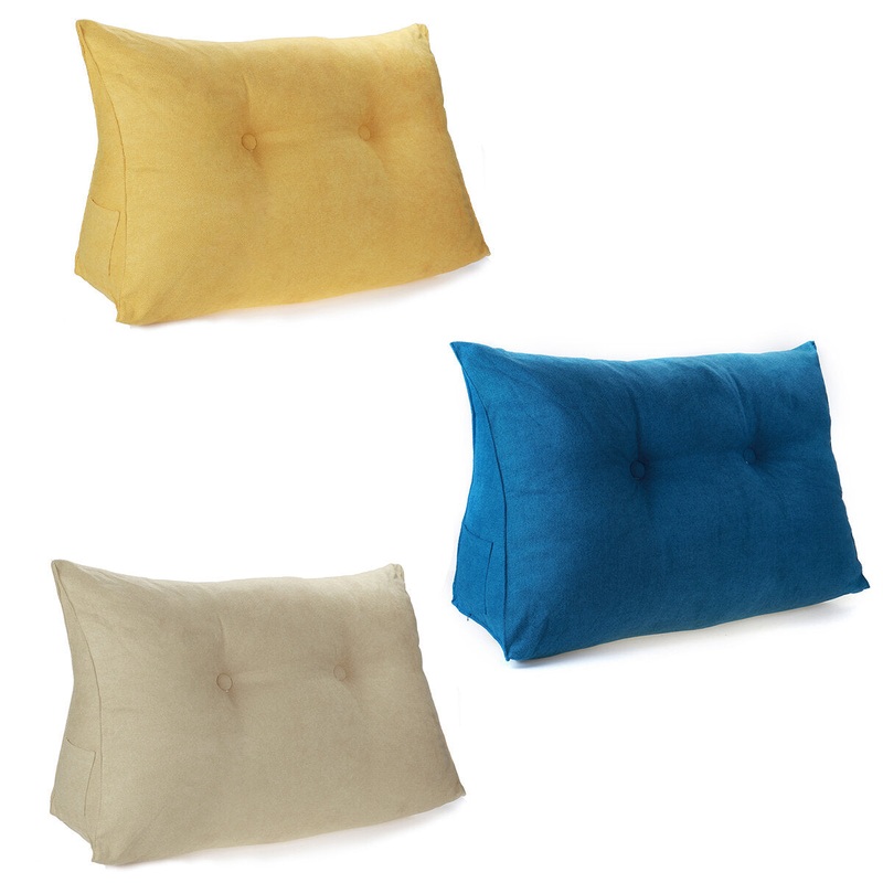 33*27*20cm Triangular Wedge Lumbar Pillow Support Cushion Backrest Bolster Soft Headboard
