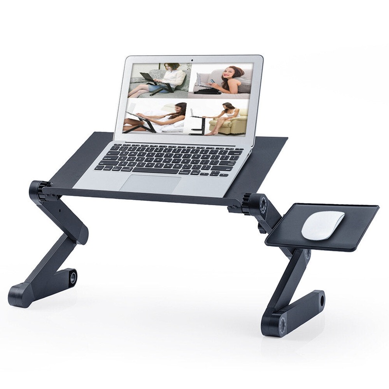Adjustable Laptop Stand Desk Table Lazy Lap Bed Tray Foldable Notebook Stand Cooling Fan
