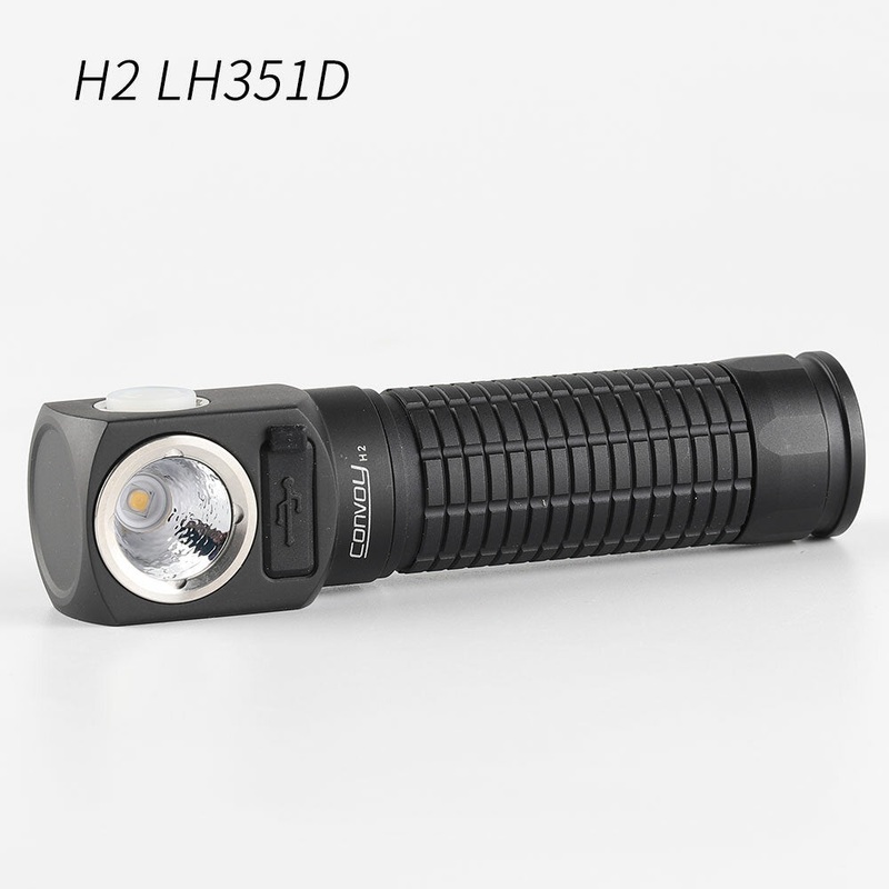 Convoy H2 LH351D LED Flashlight+Headlight 18650 Headlamp Lanterna High Powerful Torch Fishing Head Light Type-c Port