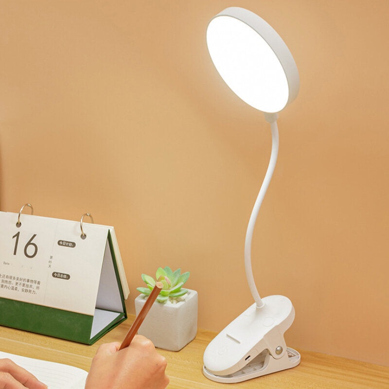 Desk Lamp USB Rechargeable Table Lamp With Clip Bed Reading Book Night Light LED Desk Lamps 3 Modes Dimming Eye Protection DC5V