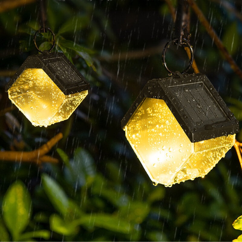 Solar Ice Brick Night Light Outdoor Decoration Villa Hanging Light Garden Light Control Sensor Ambient Light