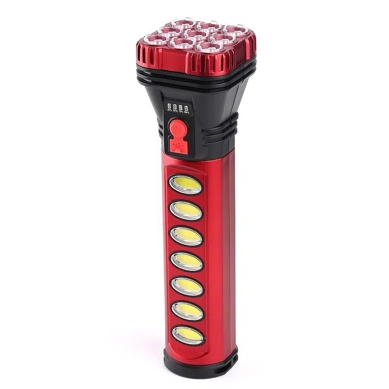 Solar LED+COB Flashlight USB Charging Waterproof Multifunctional LED Torch Lamp Lantern For Outdoor Camping Safety Emergency At Night