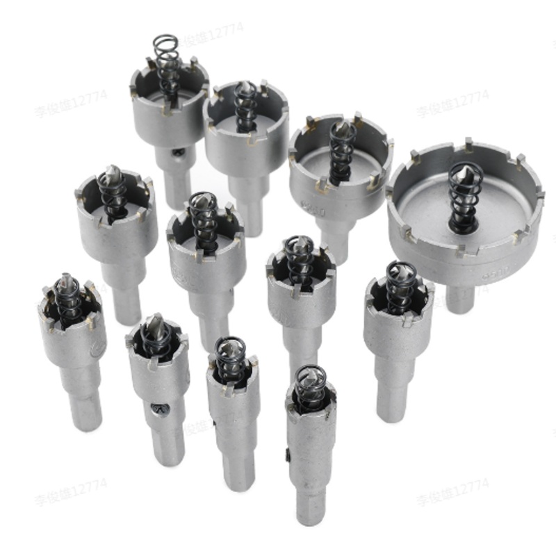 12Pcs TCT Carbide Tip Core Drill Bit Hole Saw Metalworking Cutter For Stainless Steel Alloy Metal Drilling 15-50mm Drill Bit