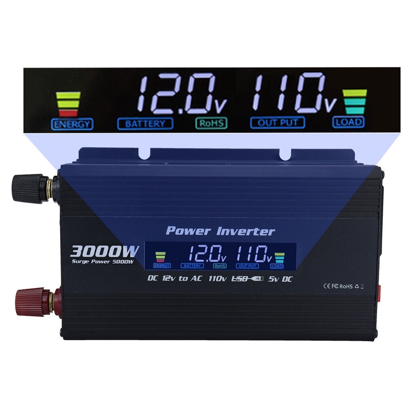 3000W Modified Sine Wave Inverter – Reliable Power for RVs and Boats with Overload Protection and USB Output