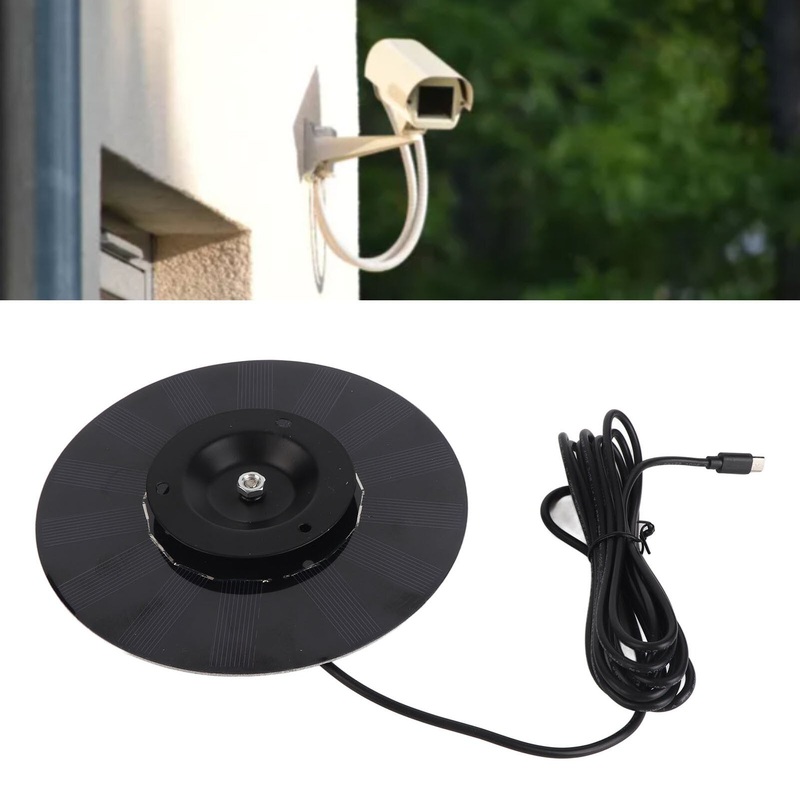 4W Round Monitor Board Solar Panel Charger High Output Voltage & Current with USB DC18V Interfaces Perfect for Security Surveillance Systems