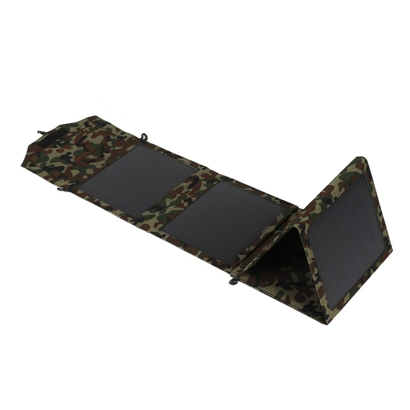 50W Dual USB12-5V Solar Panel Folding Pack Single Crystal Camouflage Outdoor Emergency Charger