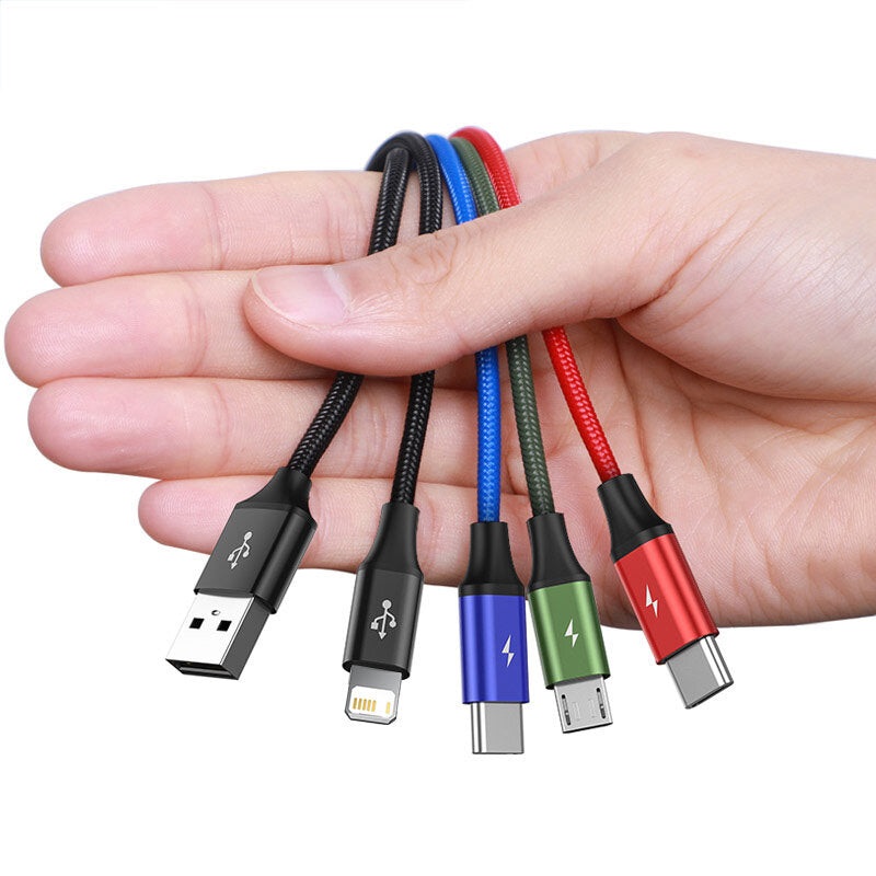 Baseus 3-in-1/4-in-1 3.5A USB-A to iP/Micro/Type-C Cable Fast Charging Data Transmission Copper Core Line 0.3M/1.2M Long for iPhone 13 14 14Pro 14Pro Max for Huawei Mate50 for Samsung Galaxy S23 for Oppo Reno9 for Redmi K60