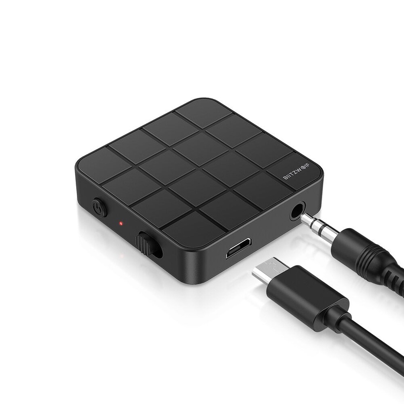BlitzWolf BW-BL2 2 In 1 bluetooth V5.0 Audio Transmitter Receiver Adapter Wireless 3.5mm Aux Audio Adapter For TV PC Speaker Home Sound System