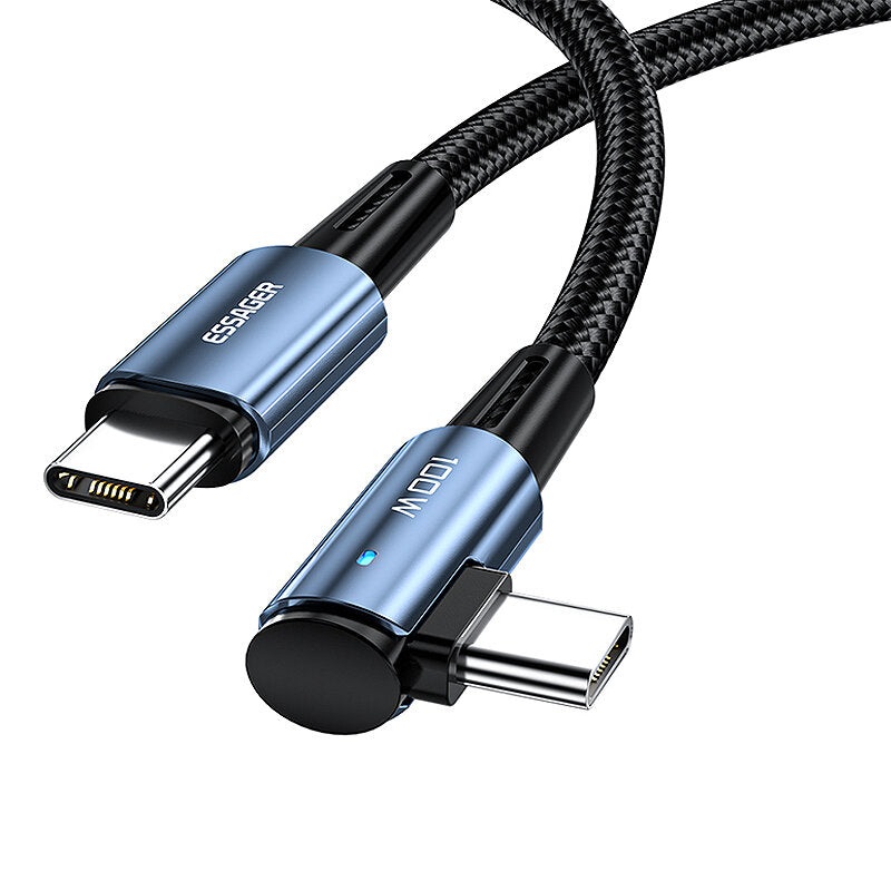 Essager 100W Type-C to Type-C Cable Fast Charging Data Transmission Tinned Copper Core Line 1M Long for Huawei Mate50 for Samsung Galaxy S23 for Xiaomi 13 for Oppo Reno9 for Redmi K60
