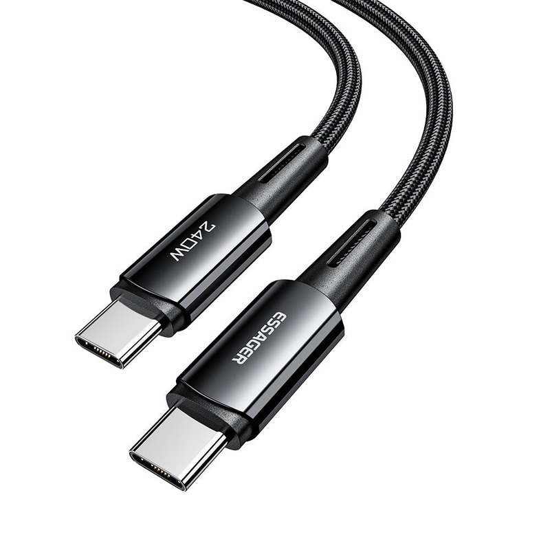 ESSAGER ES-X16 PD240W Type-C to Type-C Cable PD3.1 Fast Charging Data Transmission Tinned Copper Core Line 1M/2M Long for Huawei Mate50 for Samsung Galaxy S23 for Oppo Reno9 for Redmi K60
