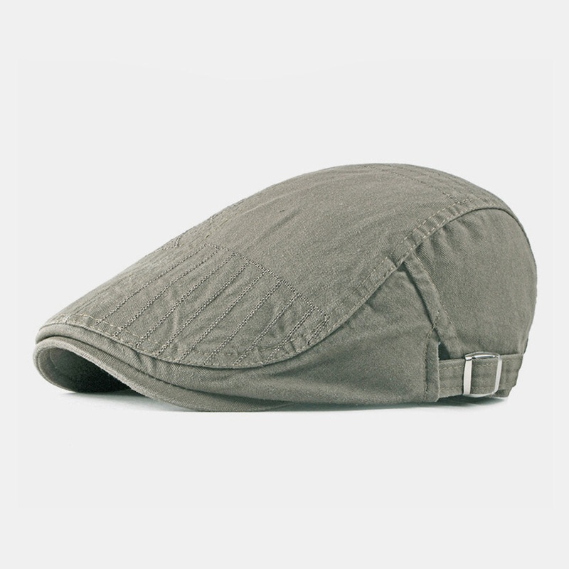 Men Cotton Plus Head Circumference Adjustable Casual Flat Hat Forward Hat Beret Hat